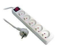 Multiprise 5x16A 2P+T + Interrupteur Lumineux - Blanc - Zenitech