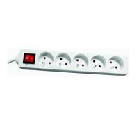 Electraline Bloc multiprises Basic 32006 5 prises avec interrupteur 1,5 m 3G1 mm² blanc