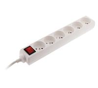 Bloc 6 Prises 16A 2P+T avec Interrupteur - Blanc - Zenitech