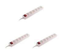 Bloc 6 Prises 16A 2P+T avec Interrupteur Blanc - Zenitech (Lot de 3)