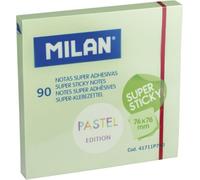 Bloc 90 notes super adhésives Pastel 76 x 76 mm, vert (Lot de 5)