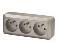 DiO Connected Home Dio - Bloc multiprise à cabler 3 prises 2P+T 16A - Silver