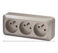 Bloc A Câbler Celesta Silver - 3 Prises 2 Pôles + Terre G