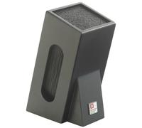 Bloc à couteau avec insert en brosse, couleur noire, dimensions 15,5 x 11,5 x 26 cm