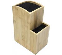 Bloc à couteaux à deux niveaux optimisé rangement pratique 25,5 x 11,5 x 18 cm en bambou noir 13_0018637