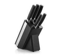 Bloc à couteaux Arendo avec couteaux, 5 pièces, bloc en bois, couteaux en acier inoxydable, manches ergonomiques, inoxydables, lames affûtées avec précision, lavables au lave-vaisselle