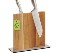Bloc à couteaux magnétique double face - Organisateur de couteaux pratique - 1 pièce - Bois d'acacia - Gain de place