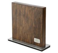 Bloc à couteaux magnétique, en acier inoxydable 18/8, en bois d'esche, couleur marron, dimensions : 28