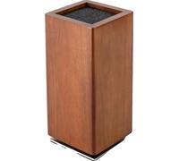 Bloc à couteaux magnétique, en bois d'acacia, rotatif à 360°, couleur marron