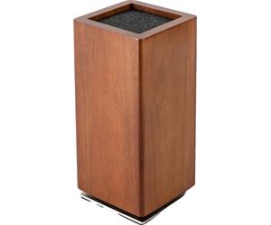 Bloc à couteaux magnétique, en bois d'acacia, rotatif à 360°, couleur marron