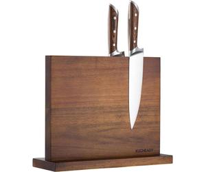 Bloc à couteaux magnétique en bois pour la cuisine Magnétique Bambou Walnut