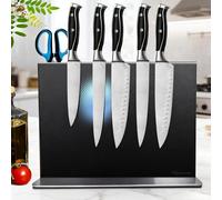 Bloc à couteaux magnétique, Noir 30 cm porte couteau magnetique en acier inoxydable, Support couteau à double face pour couteaux et outils