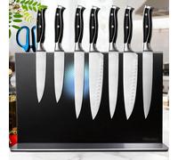 Bloc à couteaux magnétique, Noir 40 cm porte couteau magnetique en acier inoxydable, Support couteau à double face pour couteaux et outils