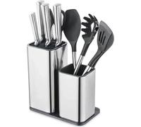 Bloc à couteaux sans couteaux - Support de rangement 2 en 1 - Acier inoxydable - Support pour ciseaux - Réutilisable - Polyvalent
