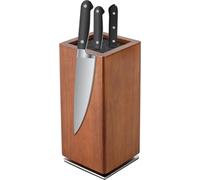 Bloc à couteaux - Support magnétique pour couteaux - Rotation à 360° - Double rangement - Noyau PP amovible avec écoulement - Marron