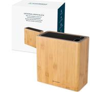 Bloc à couteaux universel XL avec fentes pour ciseaux et barre d'affûtage - porte-couteaux pour un rangement sûr et peu encombrant