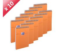 Bloc A5 - OXFORD - 160 Pages - 5x5 - Lot de 10 - Couleur Orange