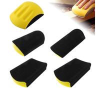 Bloc abrasif, 5 pièces, 15,2 cm, mousse de polyuréthane + plastique, poignée ergonomique, pour le polissage du bois et le ponçage fin, adapté au bois, idéal pour