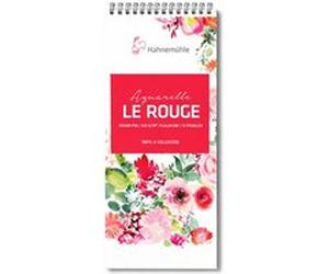 Bloc - Aquarelle - 11,4x24cm - Spirales - 20 feuilles - 325g - Grain fin - Le Rouge - Hahnemühle