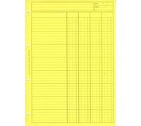 ELVE Lot de 5 Blocs Audit 4 Colonnes + entête 297X210 80 Pages Jaune