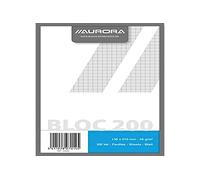 Bloc Brouillon Quadrillé, 45 gsm, 200 Feuilles, 210mm x 135mm
