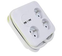 BLOC CARRE COULEUR 3X16A+T + 2 USB 2.4A