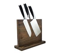 Bloc Couteaux Cuisine Vide, Porte-bloc À Couteaux Support De Rangement Magnétique Double Face En Bois Pour Ustensiles Avec Pieds Antidérapants Universel Pour Cuisine Durable et élégant
