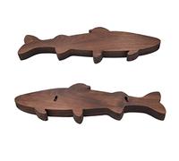 Bloc Couteaux Cuisine Vide, Porte-couteau Magnétique En Noyer Barre Multi-usages Montage Mural Bloc De Couteaux Ustensile Cuisine Forme Poisson Durable et élégant