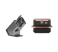 Bloc-couteaux Ninja Foodi StaySharp avec Affûteur, 6 Pièces Aiguisés, Acier Inoxydable, K32006EU + Ninja Foodi FlexDrawer Air Fryer, Dual Zone Avec Séparateur Amovible, Grand Tiroir 10.4 L, AF500EUCP
