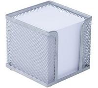 Bloc cube avec boîtier 'Office', fil métallique, argent