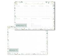 Bloc d'agenda hebdomadaire paper&you format A5 « Feuille d’or » | Pour le quotidien et le bureau : 50 feuilles de papier 100 g/m², format A5, objectifs hebdomadaires, tâches