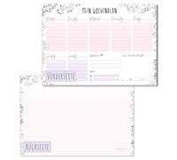 Bloc d'agenda hebdomadaire paper&you, format A5 « Fleurs » | avec liste de tâches et suivi des habitudes