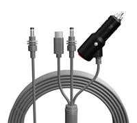 Bloc d'alimentation CC trio en 1 pour mini prise avec design USB et câble avec câble 100 W de puissance maximale compatible hydrophobe (2 mètres)