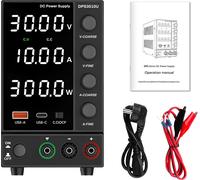 Bloc d'alimentation de laboratoire 0-30 V 0-10 A CC Bloc d'alimentation réglable avec affichage LED à 4 chiffres et prise UE, 300 W