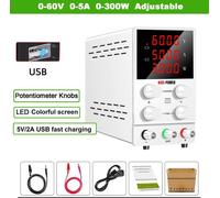 Bloc d'alimentation de laboratoire Bloc d'alimentation CC - 60 V 5 A USB - 300 W - réglable de 0 à 60 V - écran LED - réglage fin/grossier - USB 5 V 2 A - orange