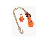 Bloc d'arrachage avec chaîne G80, 2 T, poulie de mouflage 74 mm pour corde de 9,5 mmpplications de remorquage et de récupération