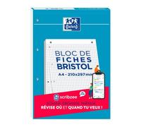 Bloc de 30 feuilles BRISTOL perforées A4 210g 5x5 Blanc