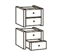 Bloc de 4 tiroirs pour bibliothèque Colonne de bureau blanc