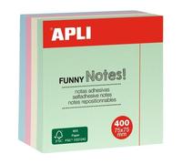Bloc De 400 Feuilles De Notes Adhésives Pastels - 75x75mm