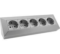 bloc de 5 prises, argent 250V~/ 16A, montage en saillie