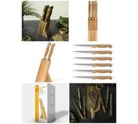Bloc De 6 Couteaux À Steak En Bois D'acacia Aux Finitions De Qualité