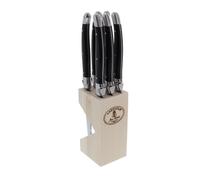 Bloc de 6 couteaux à steak jean dubost laguiole noir