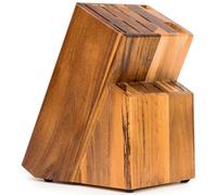 Bloc de bois d'acacia, avec 15 fentes, sans couteaux