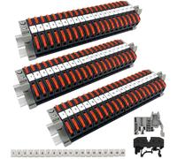 Bloc de bornes de connexion pour rail DIN, 60 pièces, bornes de connexion, section de câble de 0,08 à 4 mm²