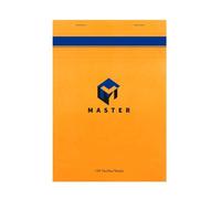 Bloc de bureau Master agrafé en-tête A5 100 feuilles petits carreaux 70 g - Orange