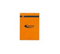 Bloc de bureau Master agrafé en-tête A6 100 feuilles petits carreaux 70 g - Orange