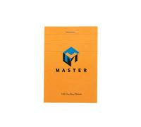 Bloc de bureau Master agrafé en-tête A7 100 feuilles petits carreaux 70 g - Orange