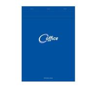 Bloc de bureau Office agrafé en-tête A4 100 feuilles petits carreaux 56 g - Bleu