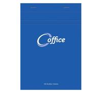 Bloc de bureau Office agrafé en-tête A5 100 feuilles petits carreaux 56 g - Bleu