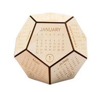 Bloc De Calendrier De Bureau 3d En Bois Dodecahedron, Calendrier Perpétuel En Forme De Football, Jouet D'assemblage Pour Bureau Et Maison, 2022